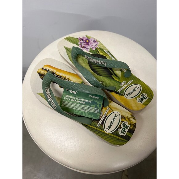 Havaianas Ipê Collection Rubber Flip Flop Sandals Nature Jacaré do Papo Amarelo - Picture 3 of 7